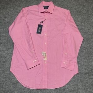 Vintage Polo Ralph Lauren Shirt Mens 16 32/33 Pink Check Button Up Regent NW